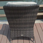 2-Piece Patio Brown Wicker Arm Chair with Cushion