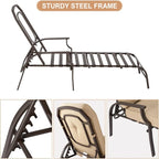 AECOJOY adjustable Outdoor Chaise Patio Lounge Chair (Set of 2)
