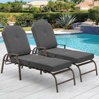 AECOJOY adjustable Outdoor Chaise Patio Lounge Chair (Set of 2)