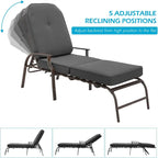 AECOJOY adjustable Outdoor Chaise Patio Lounge Chair (Set of 2)