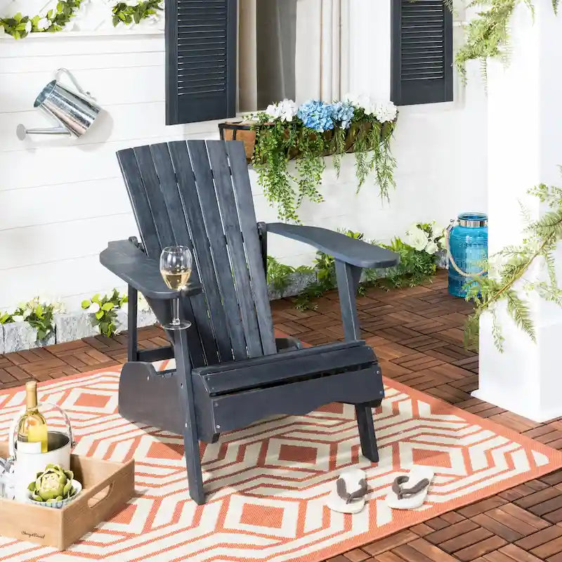 SAFAVIEH Outdoor Filipina Acacia Wood Adirondack Chair - 30W x 32D x 37H