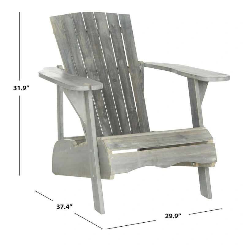 SAFAVIEH Outdoor Filipina Acacia Wood Adirondack Chair - 30W x 32D x 37H