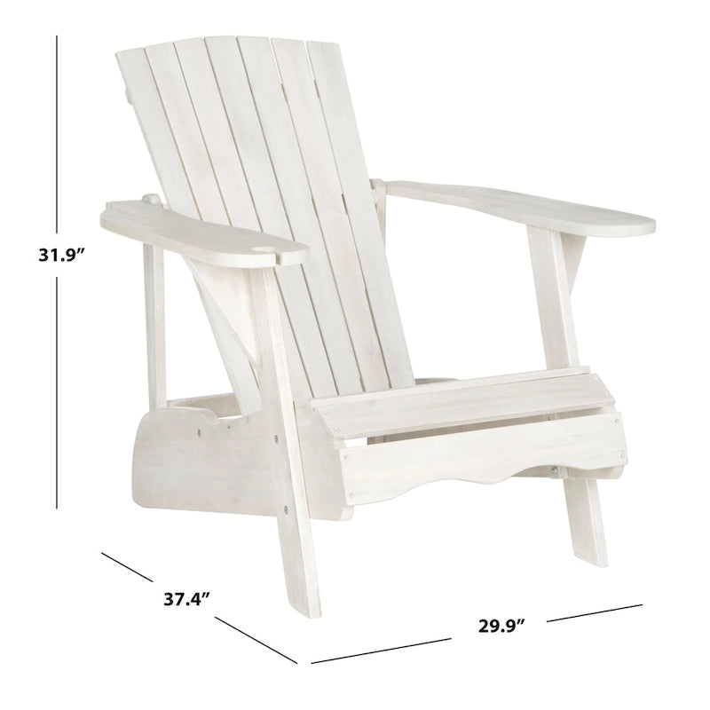 SAFAVIEH Outdoor Filipina Acacia Wood Adirondack Chair - 30W x 32D x 37H