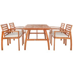 SAFAVIEH Outdoor Silviana 5-Piece Dining Set - 59Wx35Dx30H