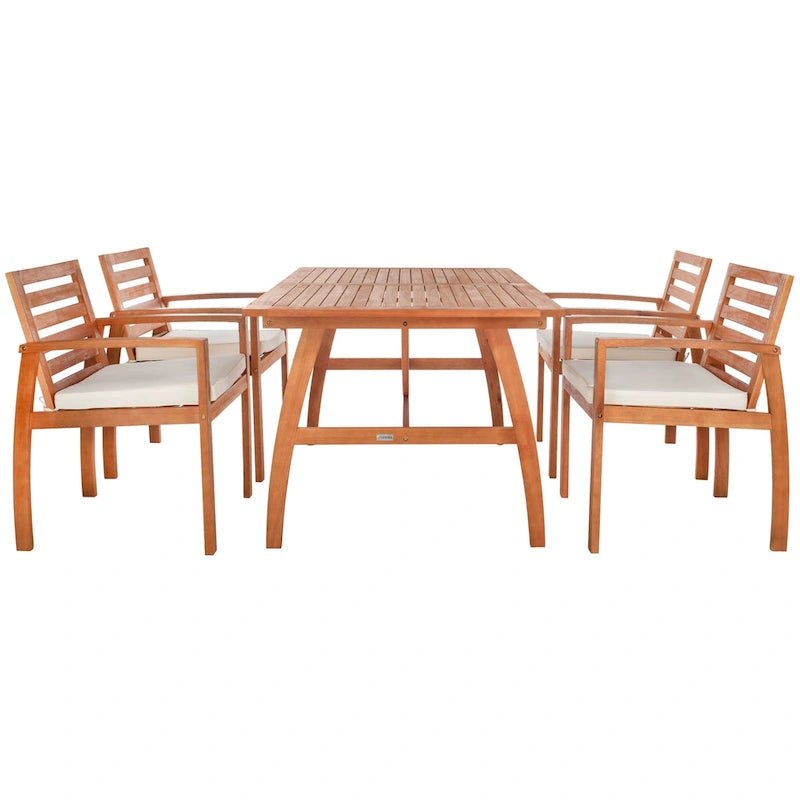 SAFAVIEH Outdoor Silviana 5-Piece Dining Set - 59Wx35Dx30H