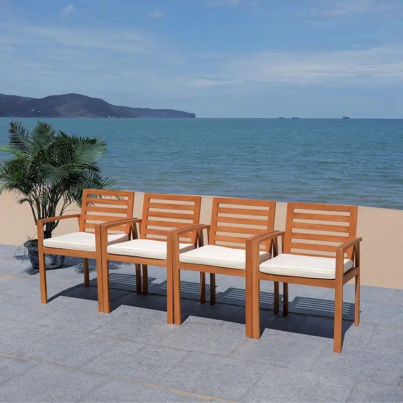 SAFAVIEH Outdoor Silviana 5-Piece Dining Set - 59Wx35Dx30H