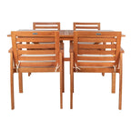 SAFAVIEH Outdoor Silviana 5-Piece Dining Set - 59Wx35Dx30H