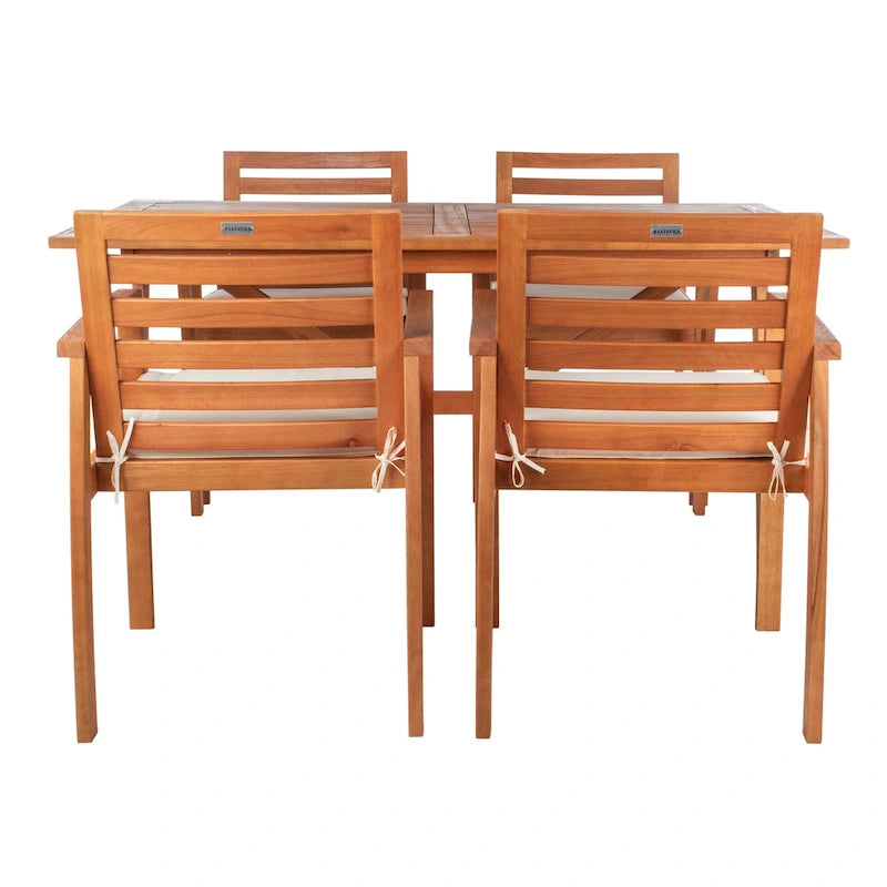 SAFAVIEH Outdoor Silviana 5-Piece Dining Set - 59Wx35Dx30H