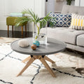 SAFAVIEH Elizabeta Dark Grey Modern Concrete Round Indoor/ Outdoor Coffee Table - 29.5  x 29.5  x 14.6  - 30Wx30Dx15H