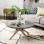 SAFAVIEH Elizabeta Dark Grey Modern Concrete Round Indoor/ Outdoor Coffee Table - 29.5  x 29.5  x 14.6  - 30Wx30Dx15H