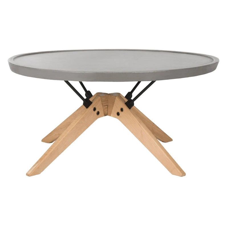 SAFAVIEH Elizabeta Dark Grey Modern Concrete Round Indoor/ Outdoor Coffee Table - 29.5  x 29.5  x 14.6  - 30Wx30Dx15H