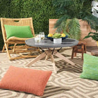 SAFAVIEH Elizabeta Dark Grey Modern Concrete Round Indoor/ Outdoor Coffee Table - 29.5  x 29.5  x 14.6  - 30Wx30Dx15H