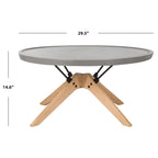 SAFAVIEH Elizabeta Dark Grey Modern Concrete Round Indoor/ Outdoor Coffee Table - 29.5  x 29.5  x 14.6  - 30Wx30Dx15H