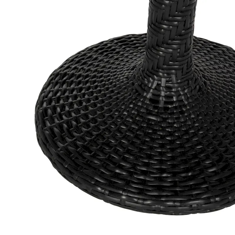 SAFAVIEH Outdoor Willow Black Rattan Bistro Table - 25.5  x 25.5  x 29  - 27Wx22Dx28H