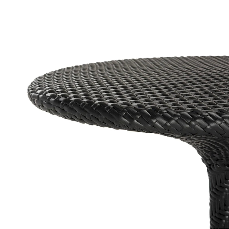 SAFAVIEH Outdoor Willow Black Rattan Bistro Table - 25.5  x 25.5  x 29  - 27Wx22Dx28H