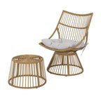Caryl Outdoor Wicker Chair and Side Table Set with Cushion by Christopher Knight Home