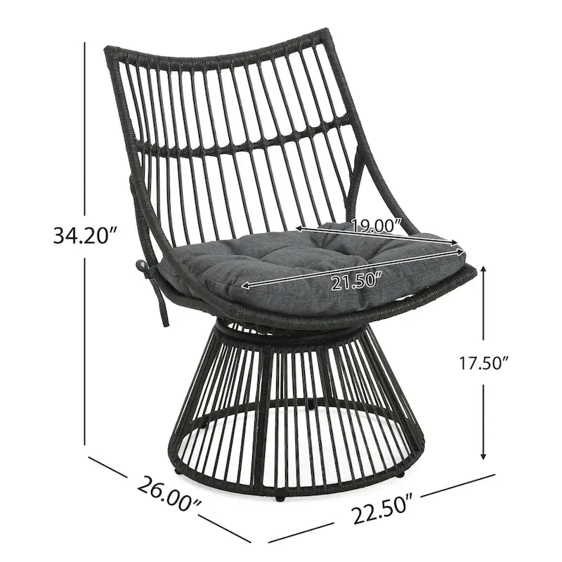 Caryl Outdoor Wicker Chair and Side Table Set with Cushion by Christopher Knight Home