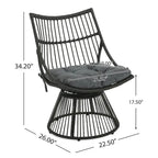 Caryl Outdoor Wicker Chair and Side Table Set with Cushion by Christopher Knight Home