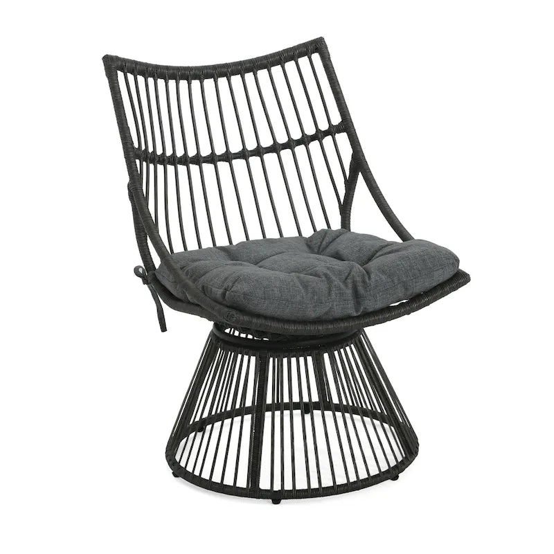 Caryl Outdoor Wicker Chair and Side Table Set with Cushion by Christopher Knight Home