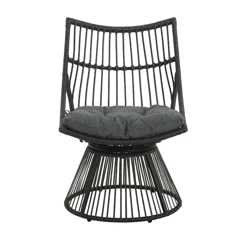 Caryl Outdoor Wicker Chair and Side Table Set with Cushion by Christopher Knight Home