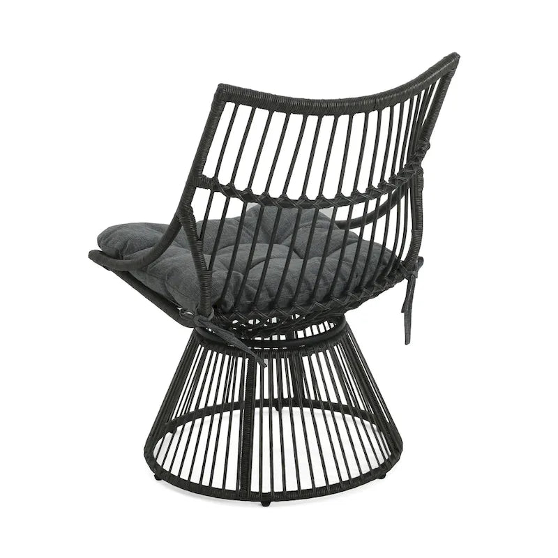 Caryl Outdoor Wicker Chair and Side Table Set with Cushion by Christopher Knight Home