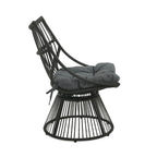 Caryl Outdoor Wicker Chair and Side Table Set with Cushion by Christopher Knight Home
