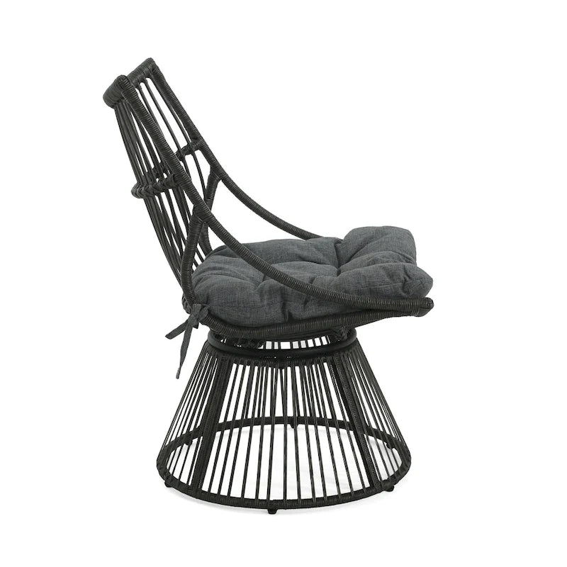 Caryl Outdoor Wicker Chair and Side Table Set with Cushion by Christopher Knight Home