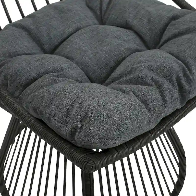 Caryl Outdoor Wicker Chair and Side Table Set with Cushion by Christopher Knight Home