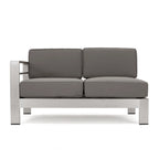 Cape Coral Outdoor Modern 9 Seater Aluminum U-Shaped Sofa Sectional Set with Ottoman by Christopher Knight Home