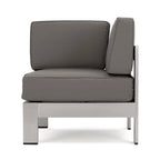 Cape Coral Outdoor Modern 9 Seater Aluminum U-Shaped Sofa Sectional Set with Ottoman by Christopher Knight Home