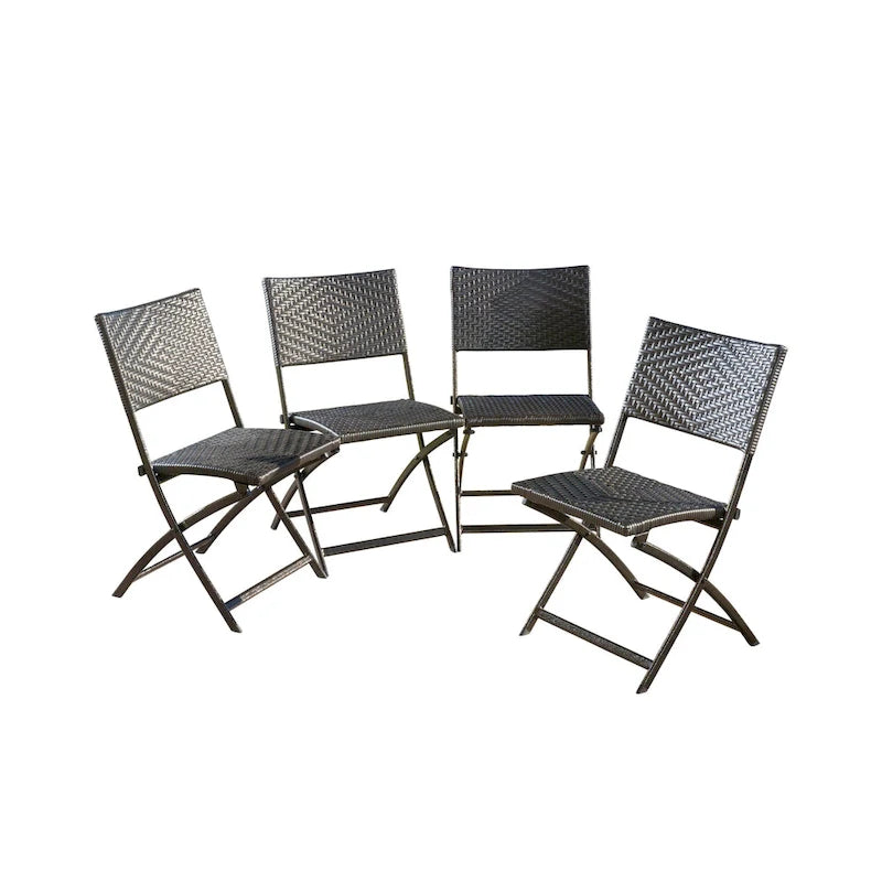El Paso Outdoor Brown Wicker Folding Chair (Set of 4) by Christopher Knight Home