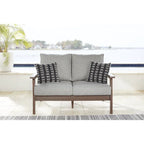 Signature Design by Ashley Emmeline Outdoor Poly All Weather Loveseat with Cushion - 56 W x 34 D x 34 H
