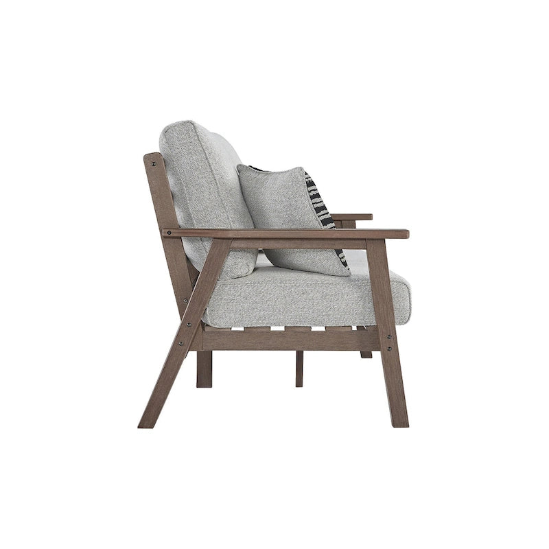 Signature Design by Ashley Emmeline Outdoor Poly All Weather Loveseat with Cushion - 56 W x 34 D x 34 H