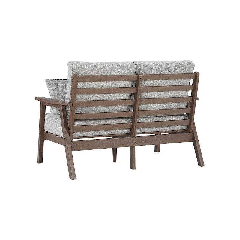 Signature Design by Ashley Emmeline Outdoor Poly All Weather Loveseat with Cushion - 56 W x 34 D x 34 H