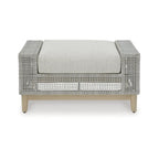 Signature Design by Ashley Seton Creek Gray Outdoor Ottoman with Cushion - 35.13  W x 24.5  D x 19  H