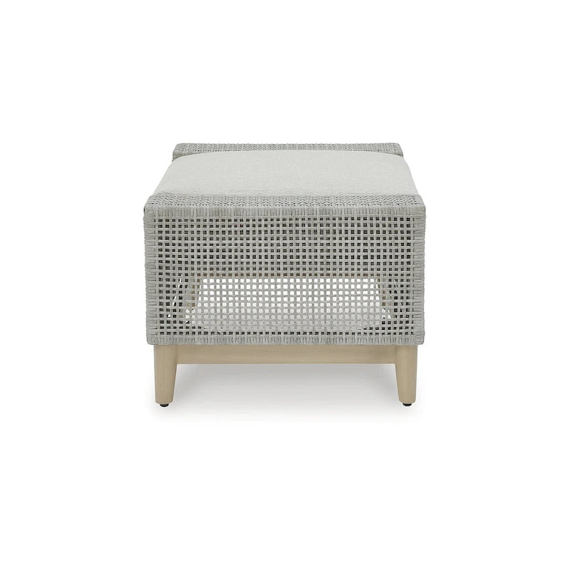 Signature Design by Ashley Seton Creek Gray Outdoor Ottoman with Cushion - 35.13  W x 24.5  D x 19  H