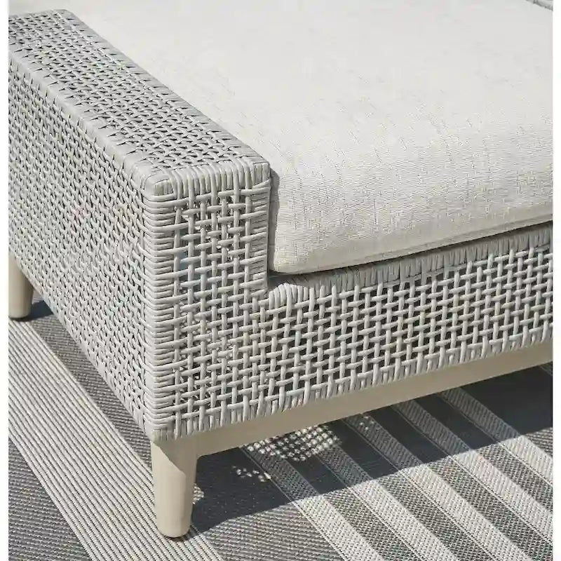 Signature Design by Ashley Seton Creek Gray Outdoor Ottoman with Cushion - 35.13  W x 24.5  D x 19  H