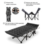 DoCred Portable Folding Camping Cot with 2 Side Mattress, 600 lbs