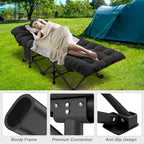 DoCred Portable Folding Camping Cot with 2 Side Mattress, 600 lbs