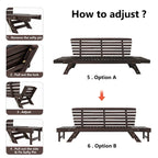 Outdoor Adjustable Wooden Daybed Sofa with Cushions