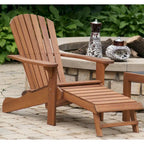 Eucalyptus Adirondack Chair with Built-in Ottoman