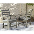 Signature Design by Ashley Visola Gray Outdoor Poly All Weather Arm Chair with Cushion, Set of 2 - 24 W x 25 D x 37 H