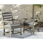 Signature Design by Ashley Visola Gray Outdoor Poly All Weather Arm Chair with Cushion, Set of 2 - 24 W x 25 D x 37 H