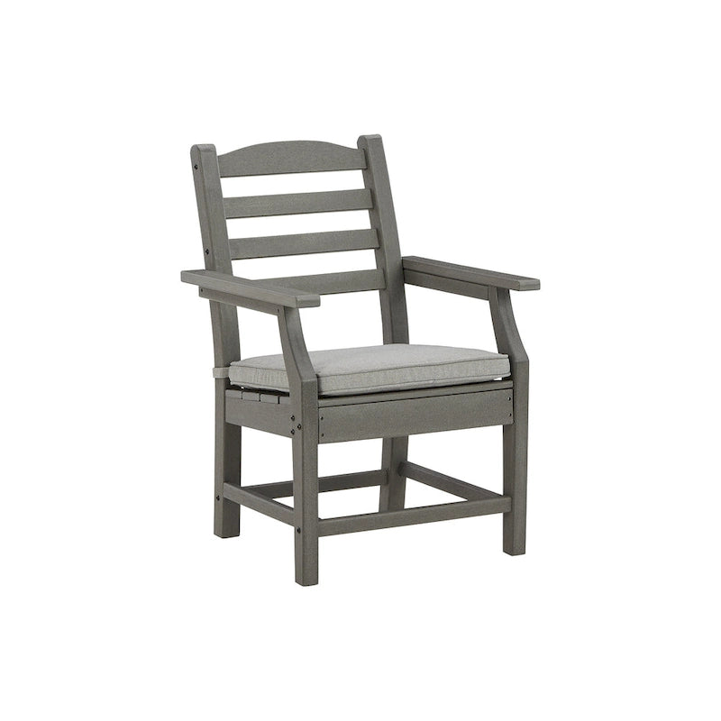 Signature Design by Ashley Visola Gray Outdoor Poly All Weather Arm Chair with Cushion, Set of 2 - 24 W x 25 D x 37 H