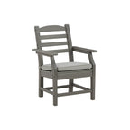 Signature Design by Ashley Visola Gray Outdoor Poly All Weather Arm Chair with Cushion, Set of 2 - 24 W x 25 D x 37 H