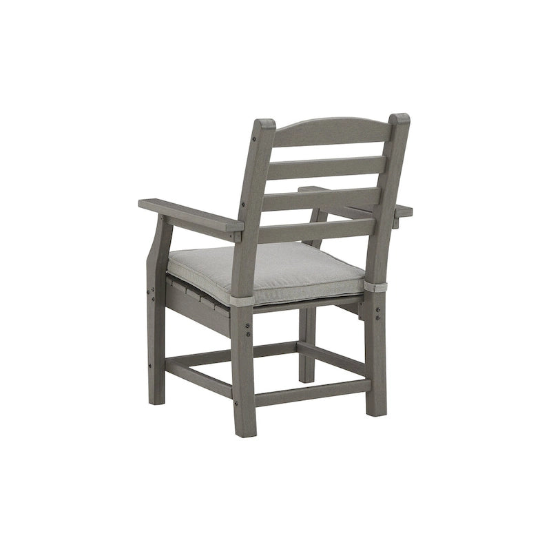 Signature Design by Ashley Visola Gray Outdoor Poly All Weather Arm Chair with Cushion, Set of 2 - 24 W x 25 D x 37 H