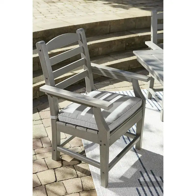 Signature Design by Ashley Visola Gray Outdoor Poly All Weather Arm Chair with Cushion, Set of 2 - 24 W x 25 D x 37 H