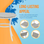 Island Retreat Ez-Care Tek-Wood 3-Piece Steel Patio Set - White and Slate Grey
