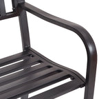 Patio Garden Bench Park Yard Loveseats with Cast Iron Frame