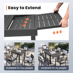 Pellebant Outdoor Extendable Patio Dining Table - 63  / 31.5  (L) x 31.5  W x 29.5  H
